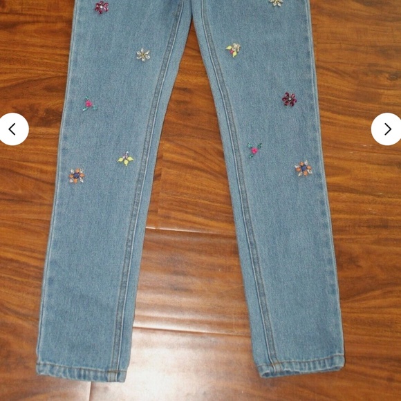 NWT $49 GB GIRLS Blue Jeans Embellished Crystal Beaded Jeans Size 10 - Picture 9 of 10